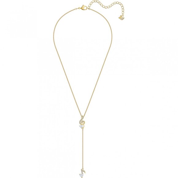 NEW Swarovski Crystal Music Treble Clef & Note Y Necklace Pleasant Gold Plating - Picture 9 of 9